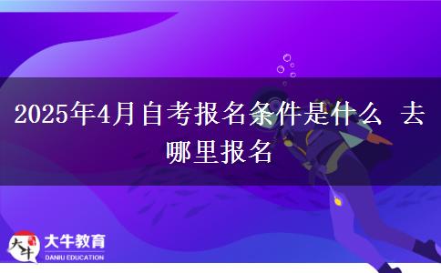 2025年4月自考报名条件是什么 去哪里报名