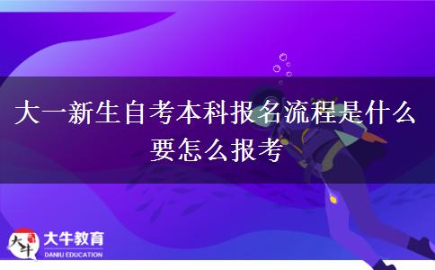 大一新生自考本科报名流程是什么 要怎么报考