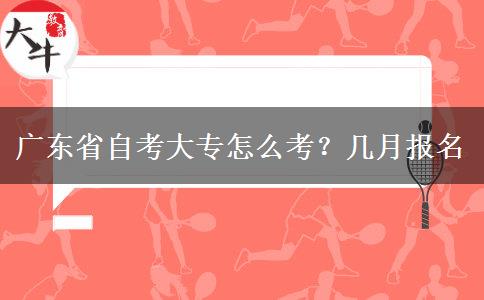 广东省自考大专怎么考？几月报名