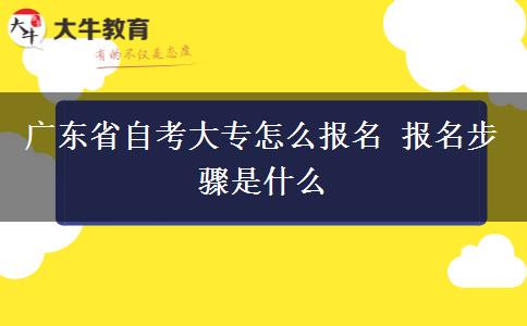 广东省自考大专怎么报名 报名步骤是什么