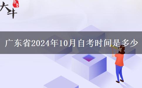 广东省2024年10月自考时间是多少