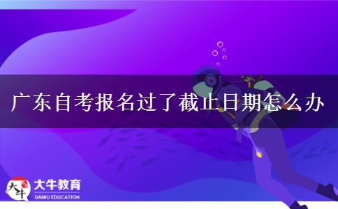 广东自考报名过了截止日期怎么办