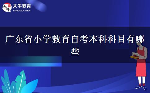 广东省小学教育自考本科科目有哪些