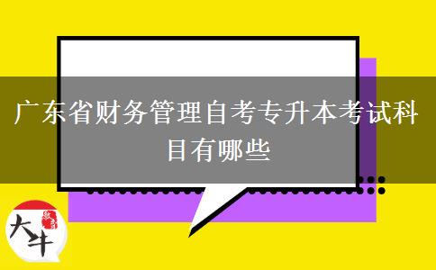 广东省财务管理自考专升本考试科目有哪些