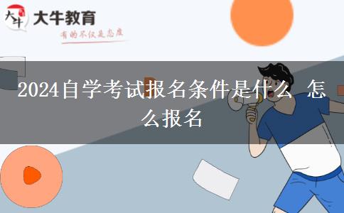 2024自学考试报名条件是什么 怎么报名