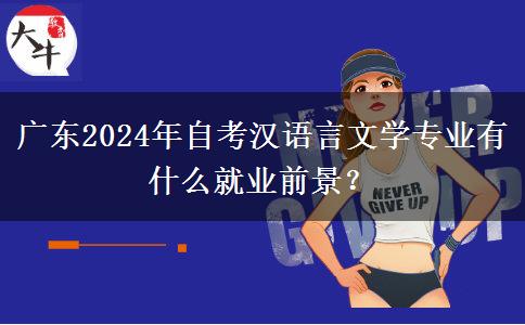 广东2024年自考汉语言文学专业有什么就业前景？