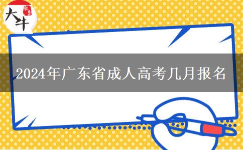 2024年广东省成人高考几月报名