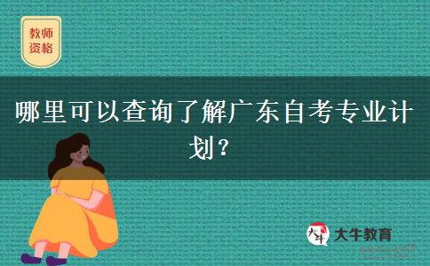 哪里可以查询了解广东自考专业计划？