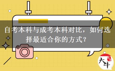 自考本科与成考本科对比，如何选择最适合你的方式？