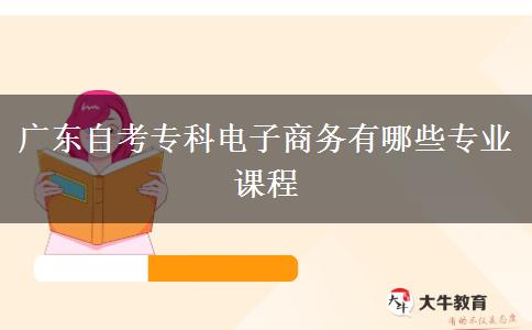 广东自考专科电子商务有哪些专业课程