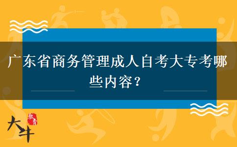 广东省商务管理成人自考大专考哪些内容？