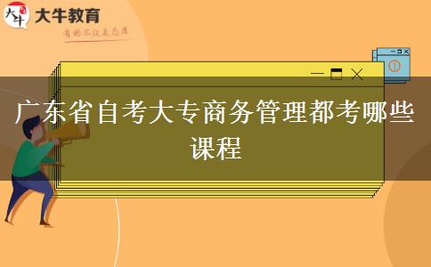 广东省自考大专商务管理都考哪些课程