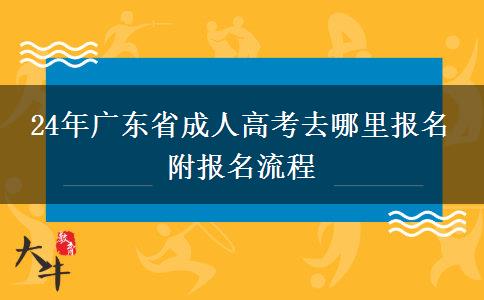 24年广东省成人高考去哪里报名 附报名流程