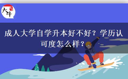 成人大学自学升本好不好？学历认可度怎么样？