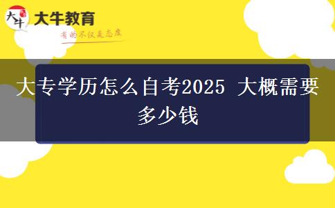 大专学历怎么自考2025 大概需要多少钱