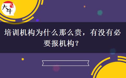 培训机构为什么那么贵，有没有必要报机构？