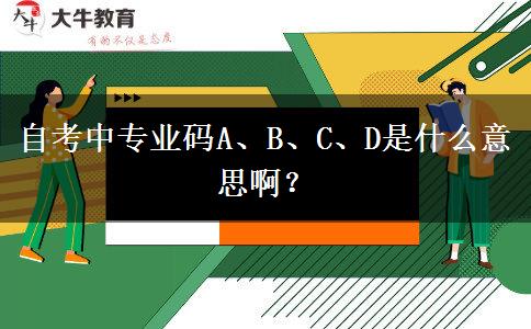 自考中专业码A、B、C、D是什么意思啊？