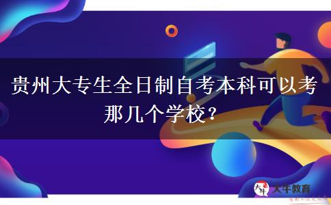 贵州大专生全日制自考本科可以考那几个学校？