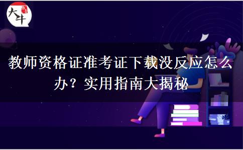 教师资格证准考证下载没反应怎么办？实用指南大揭秘