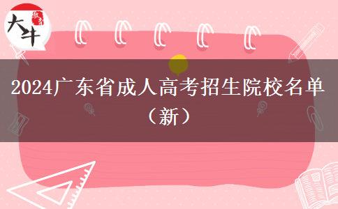 2024广东省成人高考招生院校名单（新）