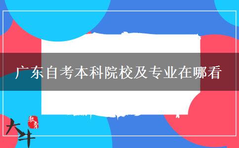 广东自考本科院校及专业在哪看