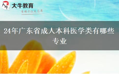 24年广东省成人本科医学类有哪些专业