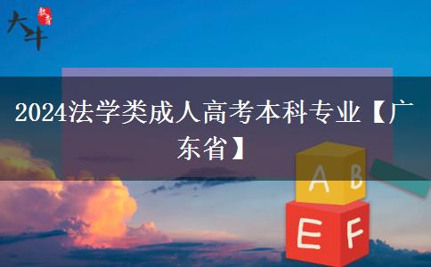 2024法学类成人高考本科专业【广东省】