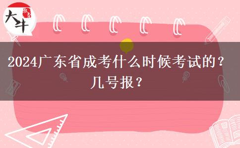 2024广东省成考什么时候考试的？几号报？