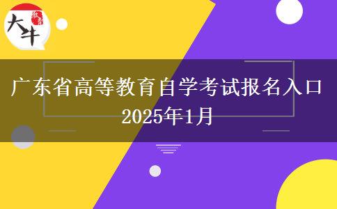 广东省高等教育自学考试报名入口2025年1月