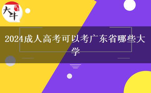 2024成人高考可以考广东省哪些大学