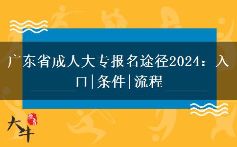 广东省成人大专报名途径2024：入口|条件|流程