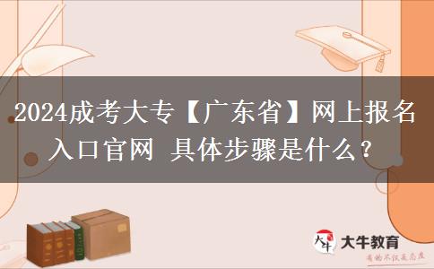 2024成考大专【广东省】网上报名入口官网 具体步骤是什么？