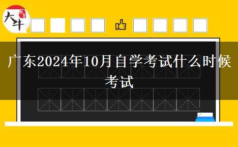 广东2024年10月自学考试什么时候考试