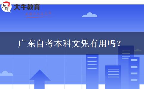 广东自考本科文凭有用吗？