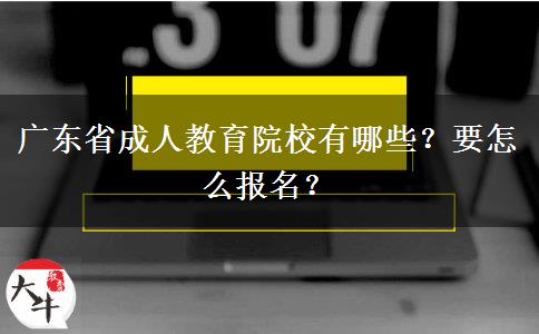 广东省成人教育院校有哪些？要怎么报名？