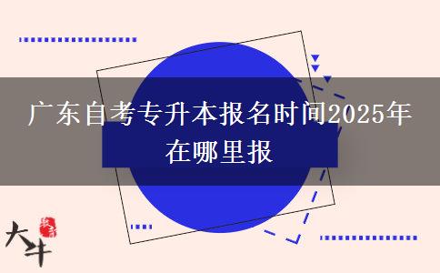 广东自考专升本报名时间2025年 在哪里报