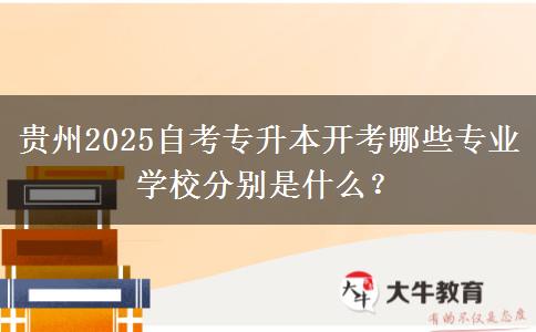 贵州2025自考专升本开考哪些专业 学校分别是什么？