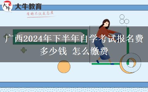 广西2024年下半年自学考试报名费多少钱 怎么缴费