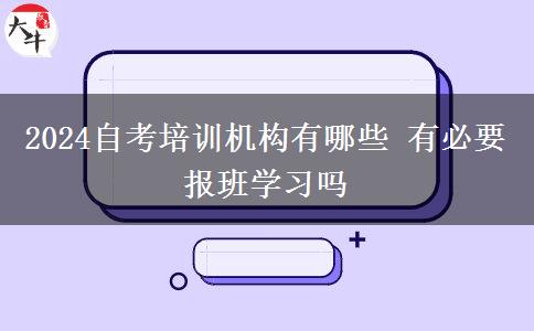 2024自考培训机构有哪些 有必要报班学习吗