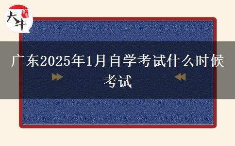 广东2025年1月自学考试什么时候考试