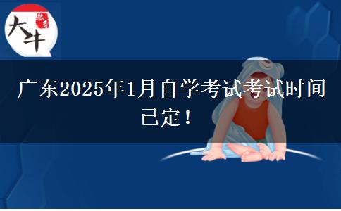 广东2025年1月自学考试考试时间已定！