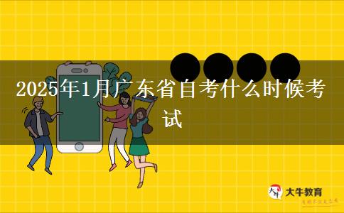 2025年1月广东省自考什么时候考试