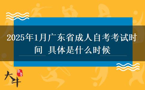 2025年1月广东省成人自考考试时间 具体是什么时候