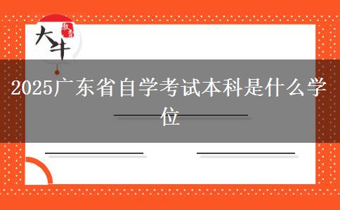 2025广东省自学考试本科是什么学位