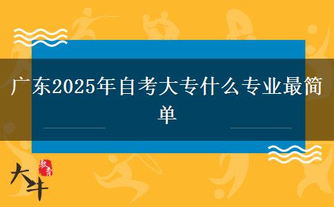 广东2025年自考大专什么专业最简单