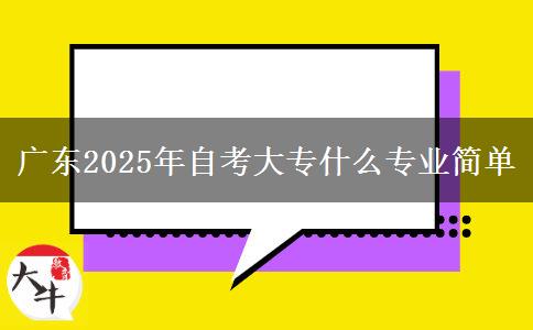 广东2025年自考大专什么专业简单