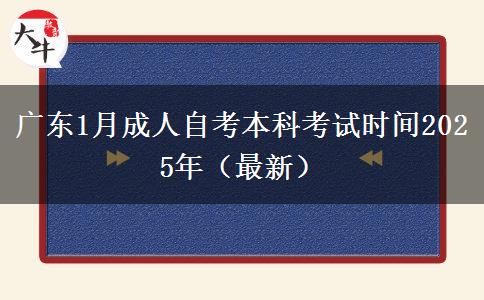 广东1月成人自考本科考试时间2025年（最新）