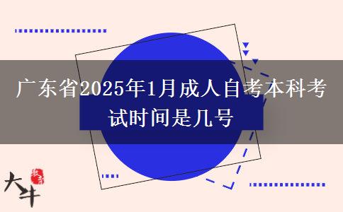 广东省2025年1月成人自考本科考试时间是几号