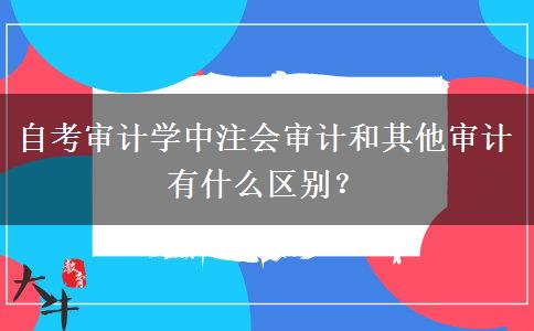 自考审计学中注会审计和其他审计有什么区别？