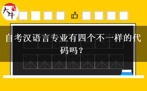 自考汉语言专业有四个不一样的代码吗？